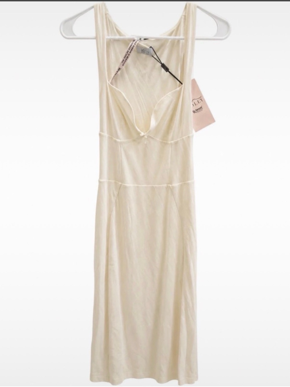 Oh poly Ivory Chemise Slip with V-Neck dress new with tag size 4